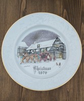 Royal worcester 1979 karácsony, karácsonyi tányér, tál, angol porcelán