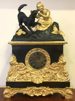 19th century French bronze table clock, 46 cm high