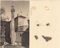 Pécs Török minarett a belklinika udvarán Zsabokorszky kb1930 RK Magyar Hungary vágott