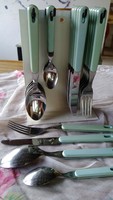 Vintage very rare 22 piece abert stainless steel 18 / cr italian marked stand cutlery set,