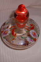 Antik parfümös zománcfestett illatszeres üveg  szép kézműves darab