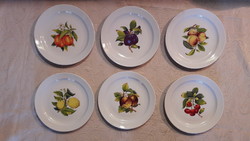 6 Zsolnay fruit porcelain plates