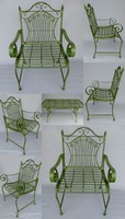 Wrought iron garden set (1 table + 6 armchairs)