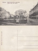 Sopron Petőfi Sándor tér a szinházzal kb1910 RK Magyar Hungary