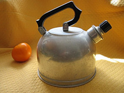 Retro aluminum teapot and kettle