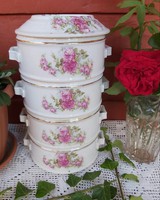 Beautiful rare antique floral rosy food bowl with collectible pieces of nostalgia antiques