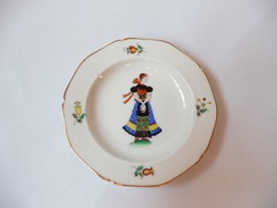 Antik Herendi tányérka matyó figurával