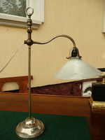 Eredeti antik, ritka krómacél, nem utángyártott  íróasztal-/bankár lámpa új  kábellel, működik