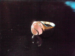 Ezüst gyűrű rózsaszín macskaszemmel
