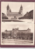 Pécs Leporelló füzet 10db képeslap kb1930 RK Magyar Hungary