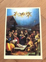 Aranyos Karácsonyi képeslap -  Angelo Bronzino - A pásztorok hódolása