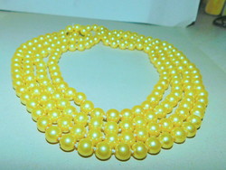 Gold yellow cream shell pearl extra long pearl necklace - 175 cm! 2021. Fashion of the year
