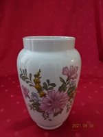 Zsolnay porcelain vase, with pink flowers, height 19 cm. He has!