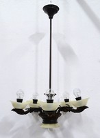 1F543 Régi ötkarú bronzírozott mennyezeti lámpa csillár