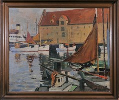 Leonard Sandrock (1867-1945) View of the harbor