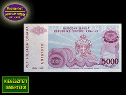 UNC - 5000 DINÁR - KRAJINAI SZERB KÖZTÁRSASÁG - 1993