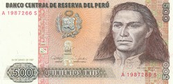 Peru 500 intis, 1987, UNC bankjegy