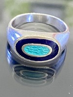 Antik ezüst gyűrű lápisz lazuli kővel