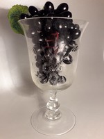 Antik szőlő mosó üveg csiszolt nagy méretű kehely pohár