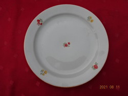 Zsolnay porcelain small plate with yellow border, diameter 19.5 cm. He has!