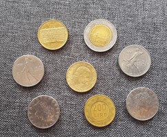 Régi OLASZ líra, lira, lire  50, 200, 500 fém érme, pénz 1977-1989