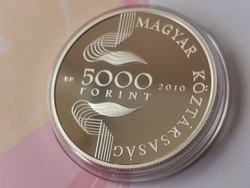 2010 Úszó VB ezüst 5000 Ft 31,46 gramm 0,925 PP