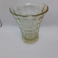 Art deco uránzöld üveg váza