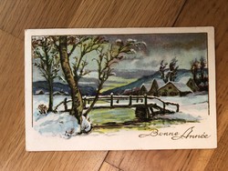 Antik Újévi képeslap - 40 -es évek