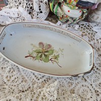 Old Hollóházi enamel-edged plate
