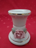 German porcelain, candle holder with rose pattern, height 7 cm. He has!