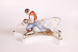 Toldi a bikával - nagyméretű Herendi porcelán szobor