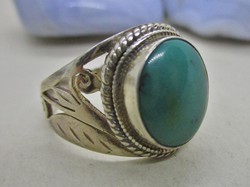 Gyönyörű régi valódi jade köves  ezüstgyűrű