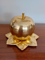Retro röviditalos pohár készlet arany alma alakú kínáló