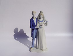 GDR Lippelsdorf német porcelán jegyespár figura menyasszony vőlegény páros