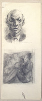 Attributed to Armand Schönberger (1885-1974) drawing studies, male portrait