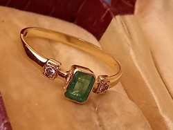 Régi arany gyűrű (brill és smaragd)kövekkel