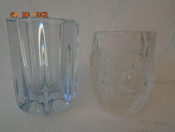 Súlyos-vastag Skandináv üveg váza Hibátlan szép kézműves darab 1126 gramm  jelzett