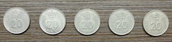 20 Forint 1982;1983;1984;1985;1989 BP.