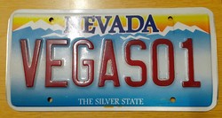 Amerikai rendszám rendszámtábla Nevada VEGAS01 USA