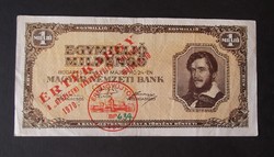 1.000.000 milpengő 1946 - Értékjegy 1970 Debrecen felülbélyegzéssel