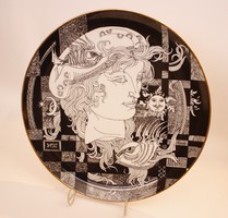 Szász Endre : Adria - Hollóházi porcelán - A legnagyobb (31 cm) méretű tányér