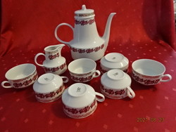 German porcelain, six-person, 9-piece tea set with rose pattern. He has!