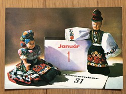 Boldog Új Évet Matyó babás képeslap - 1967