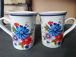 Pair of floral mugs