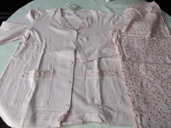 100 % pamut női pizsama XL méret rózsaszín / kisvirágos