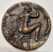 Bolba Henrik Örök Tavasz bronz plakett 8,5 cm