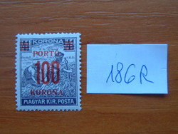 MAGYAR KIR. POSTA 100 4-1/2 KORONA 1923 -1924 1922-es postai bélyeg, pirosra nyomtatva 186R