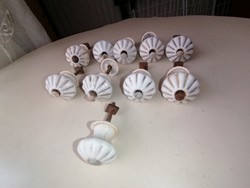 Régi porcelán fiók, szekrény konyhai bútor gombok eredeti állapotában 10 DB