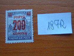 MAGYAR KIR. POSTA 100 4-1/2 KORONA 1923 -1924 1922-es postai bélyeg, pirosra nyomtatva 3 LYUK 187R