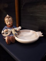Hummel porcelain ashtray with little girl with guitar